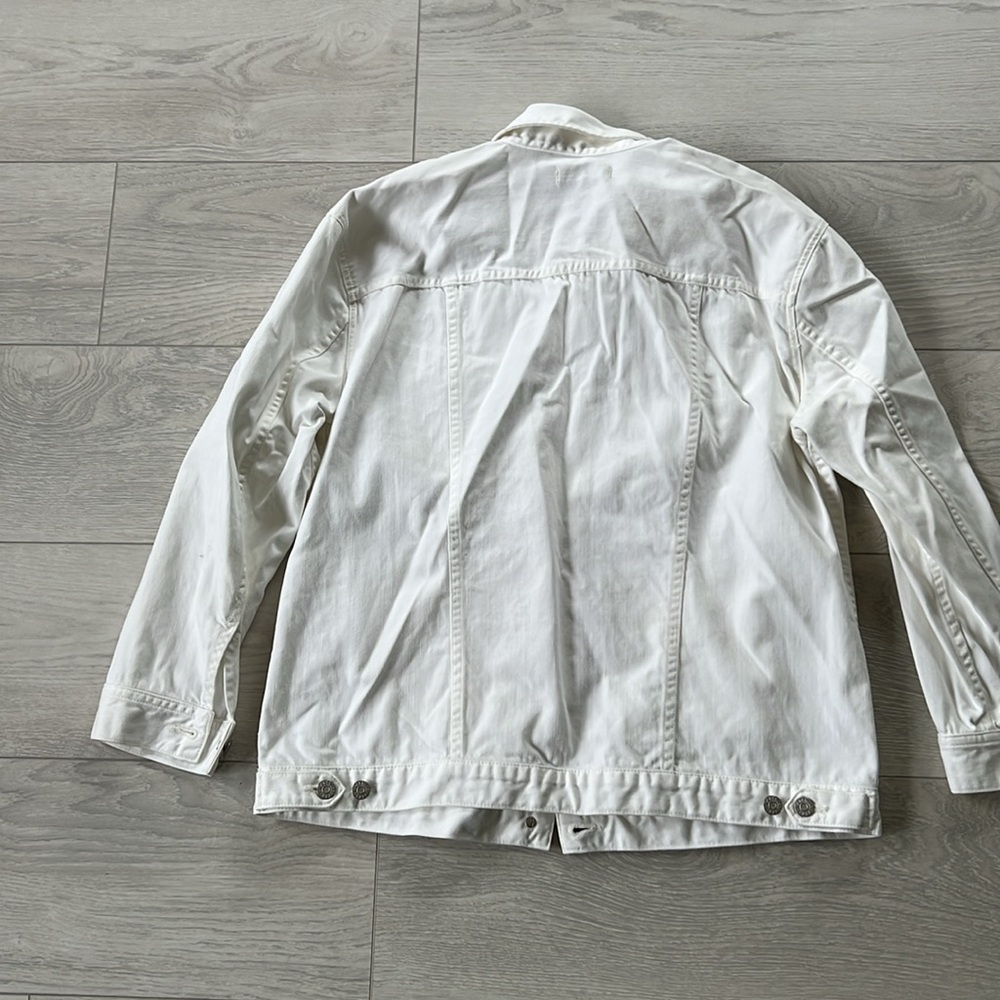 Madewell Oversized White Denim Jacket - Picture 2 of 3